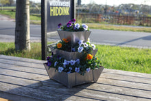 stapeltuin, verticaal tuinieren, aluminium, tafelmodel, binnen, buiten, compact, vetplanten, bloemen